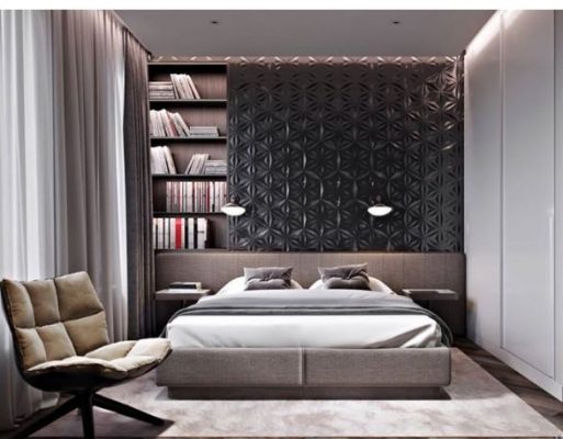 Acoustic Fabric Upholstered Headboard Bed